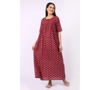 Maroon Printed Cotton Nighty