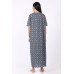 Navy Blue Printed Cotton Nighty for Women – Comfortable Maxi Night Dress