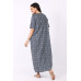Navy Blue Printed Cotton Nighty for Women – Comfortable Maxi Night Dress