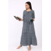 Navy Blue Printed Cotton Nighty for Women – Comfortable Maxi Night Dress