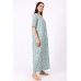 Light Blue Printed Cotton Nighty for Women – Comfortable Maxi Night Dress