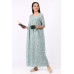 Light Blue Printed Cotton Nighty for Women – Comfortable Maxi Night Dress